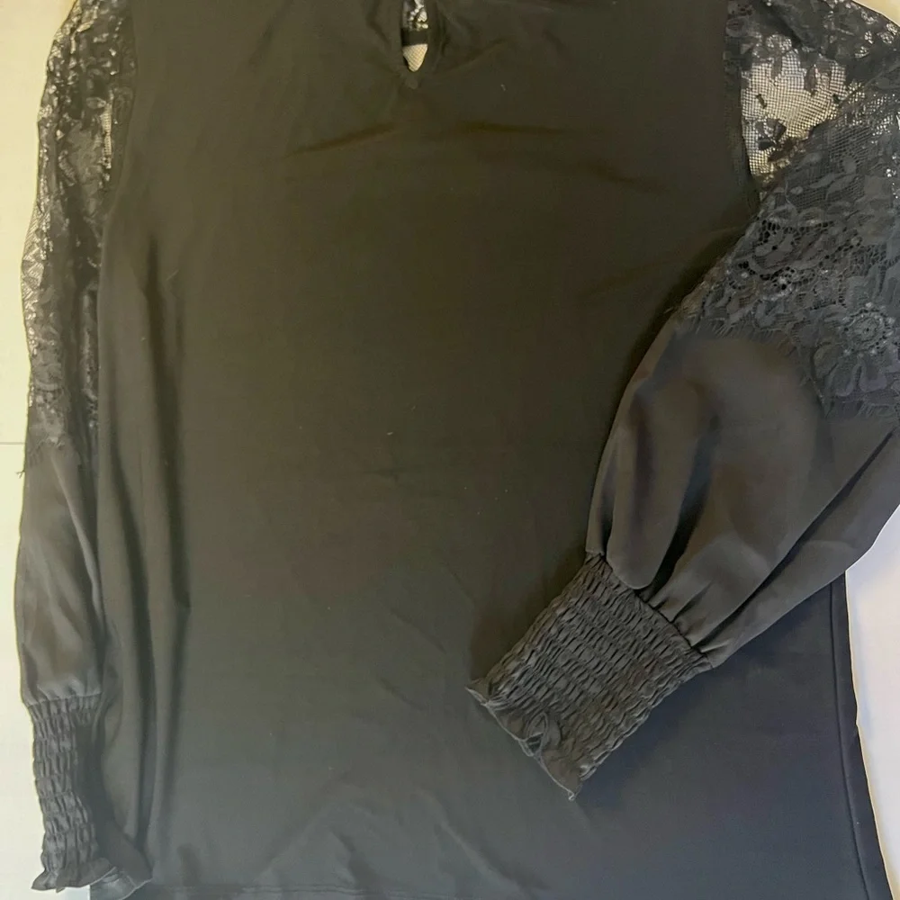 Anne Klein Black Lace Blouse - Picture 6 of 7